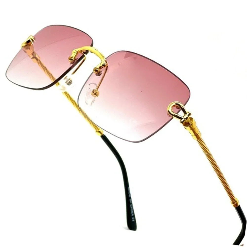 Pink Sunglasses Fashion Women Trendy Sun Glasses Retro Luxury UV400 Protect 2026